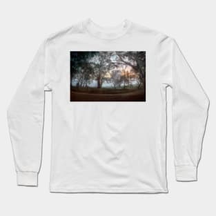 Misty Sunrise, Monkhouse Road, Woodside Long Sleeve T-Shirt